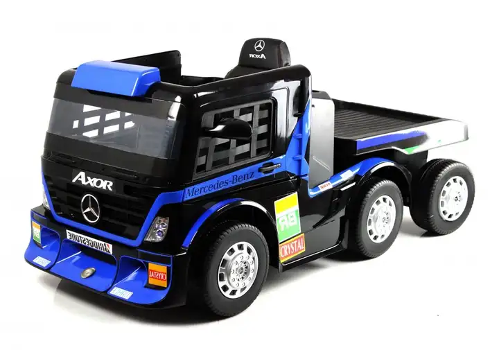 Детский электромобиль Mercedes-Benz Axor с прицепом (H777HH) Темно-синий